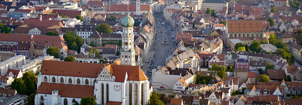 Luftaufnahme von der Augsburger City